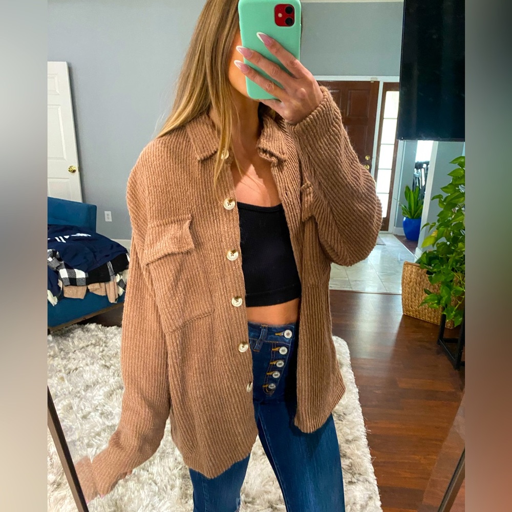 Vici Brown Button Shacket - image 2